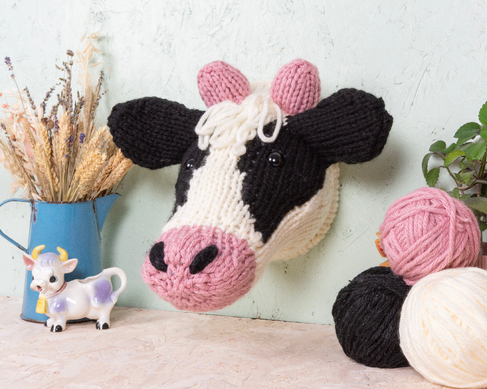Giant Dairy Cow Head Knitting Kit