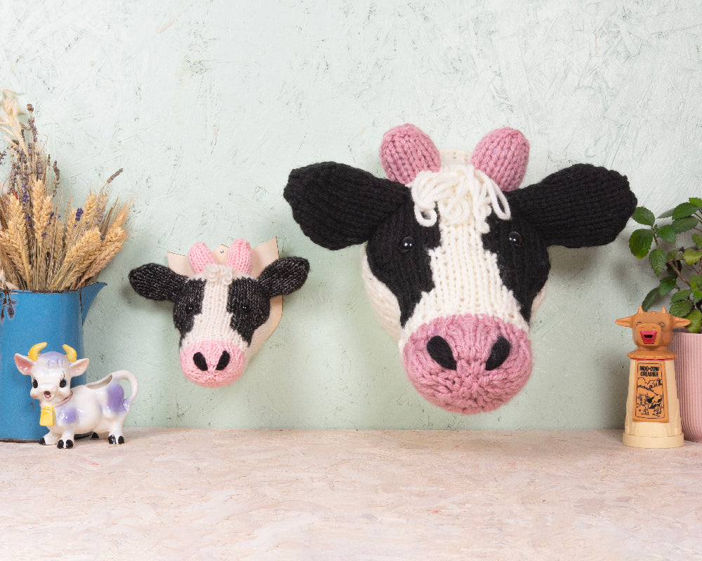 Mini Dairy Cow Head Knitting Kit