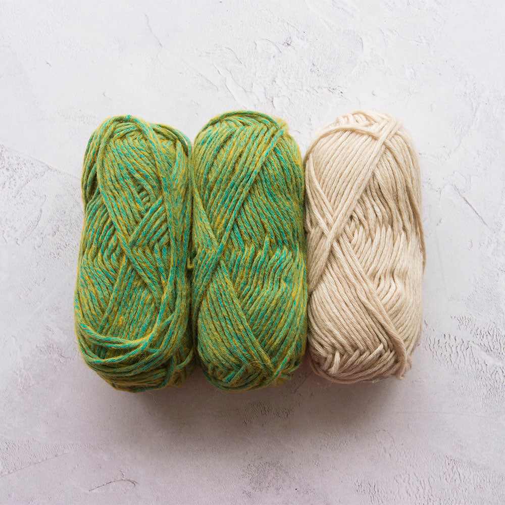 Mini Triceratops Head Knitting Kit - Green