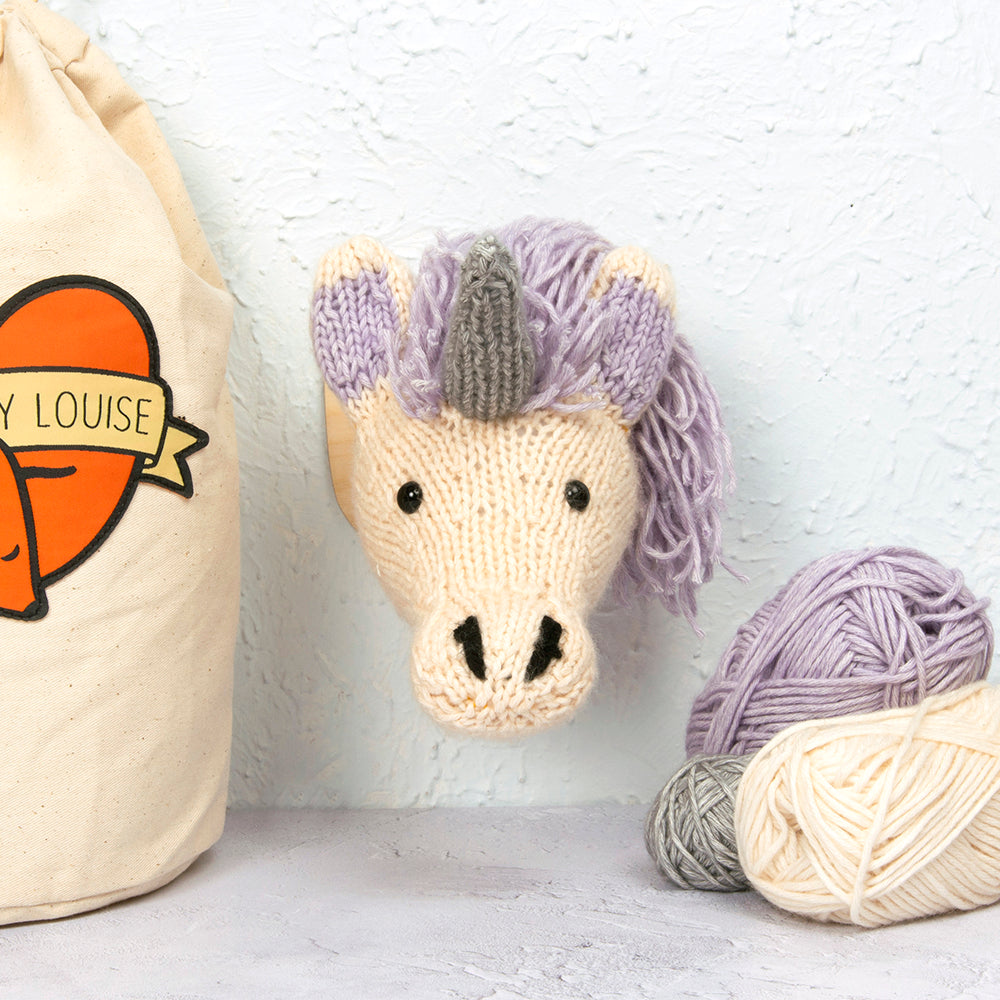 Mini Unicorn Head Knitting Kit