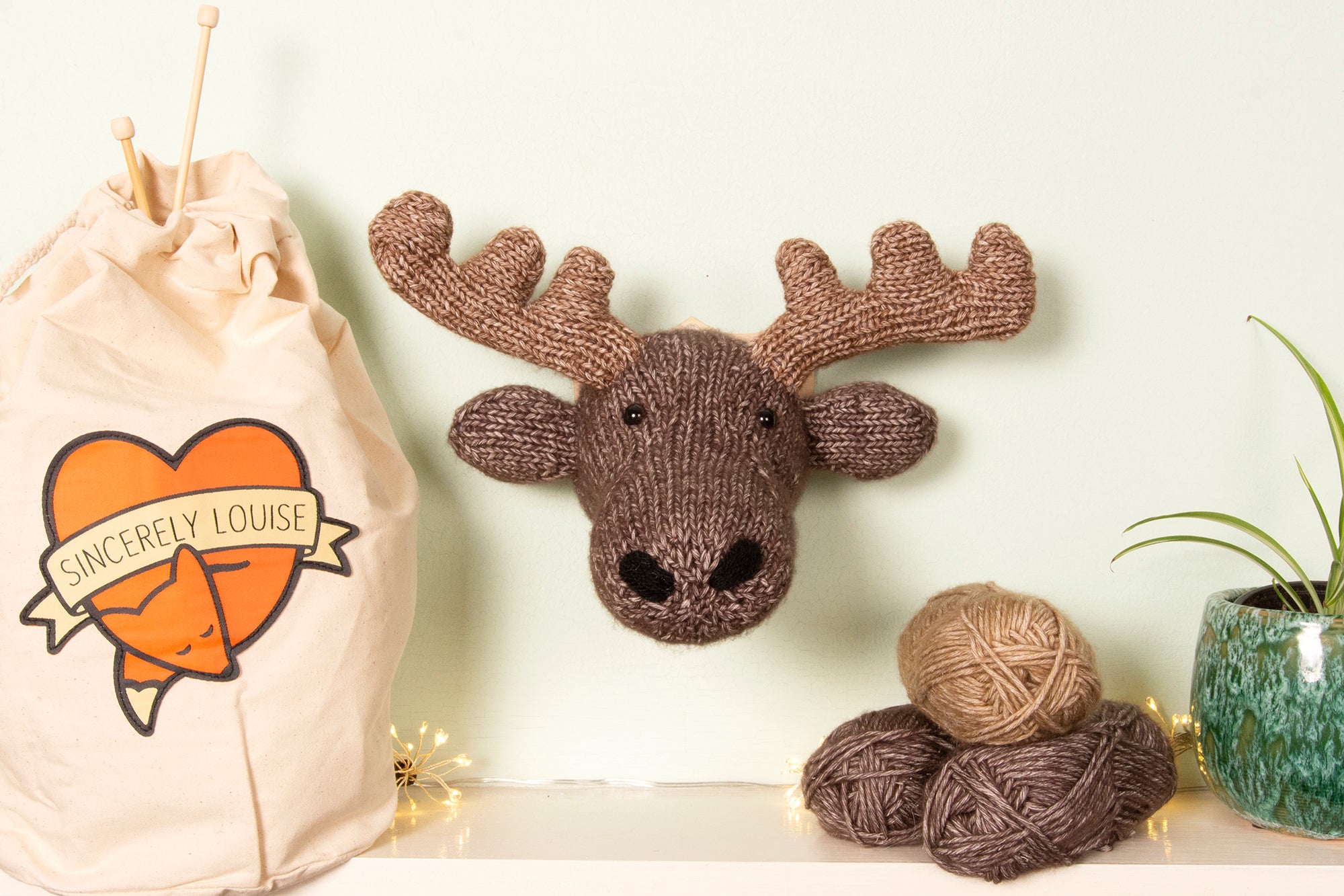 Mini Moose Head Knitting Kit (5889295450269)