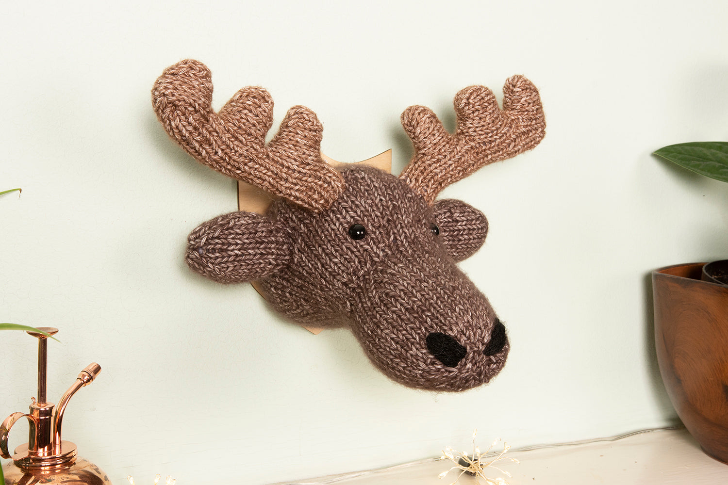 Mini Moose Head Knitting Kit (5889295450269)