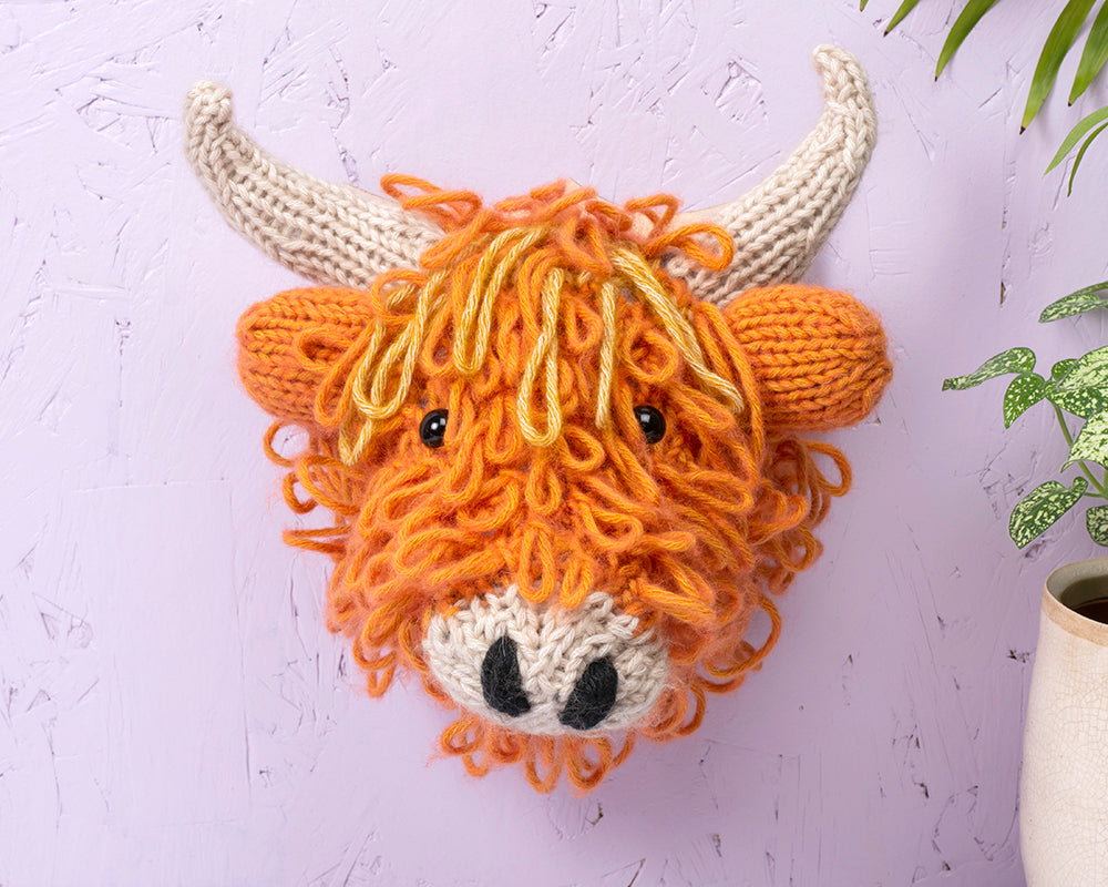 Mini Highland Cow Head Knitting Kit