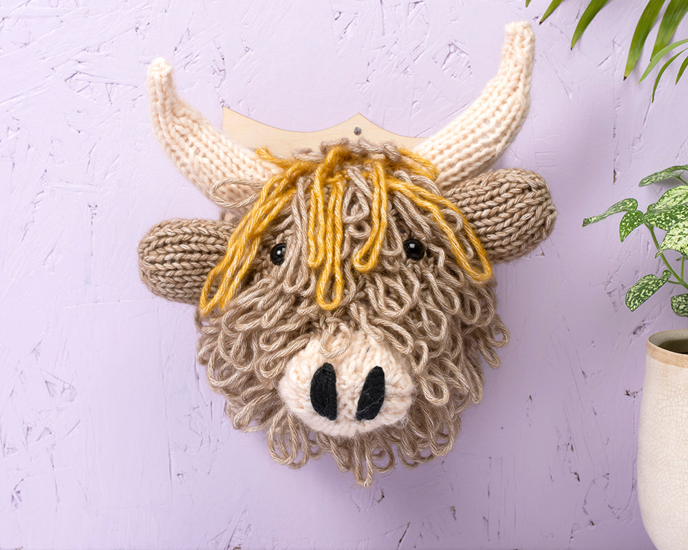 Mini Highland Cow Head Knitting Kit