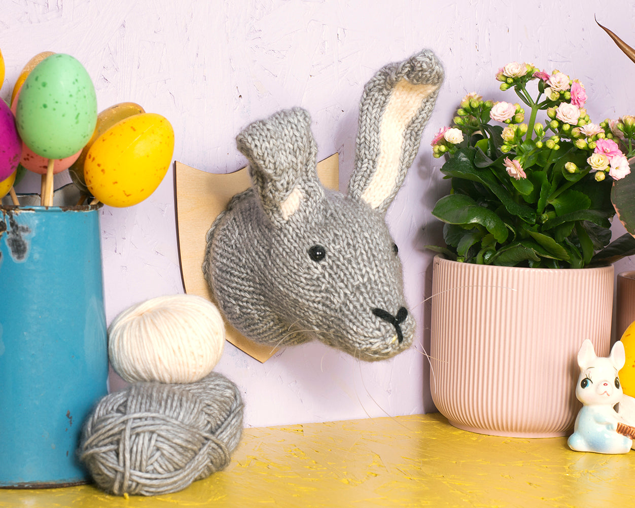 Mini Hare Head Knitting Kit