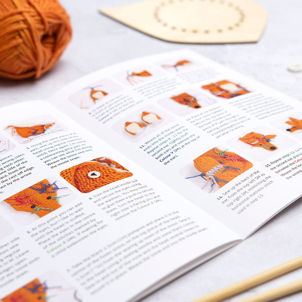 Mini Fox Head Knitting Kit