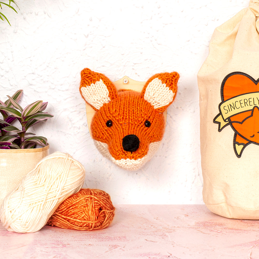 Mini Fox Head Knitting Kit