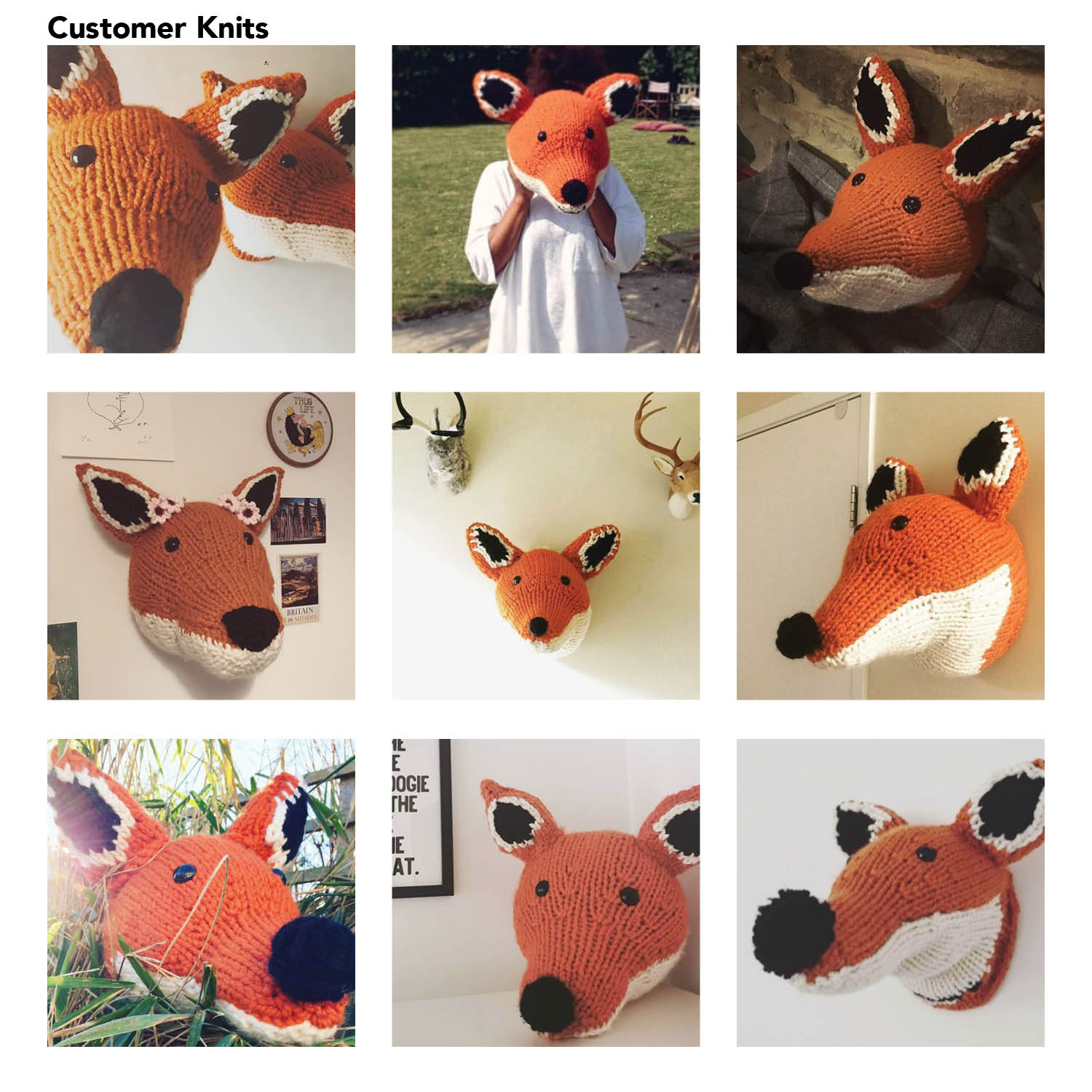 Giant Fox Head Knitting Kit (4508546203780)