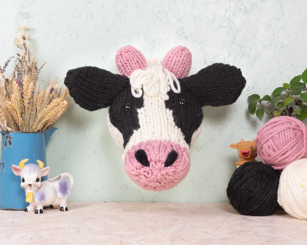 Giant Dairy Cow Head Knitting Kit