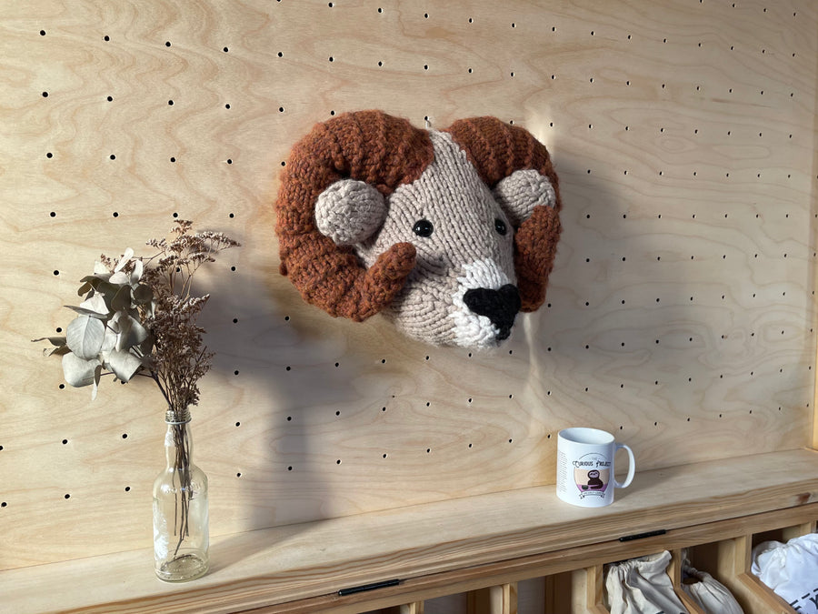Ram Head - Fawn / Brown - Finished Piece