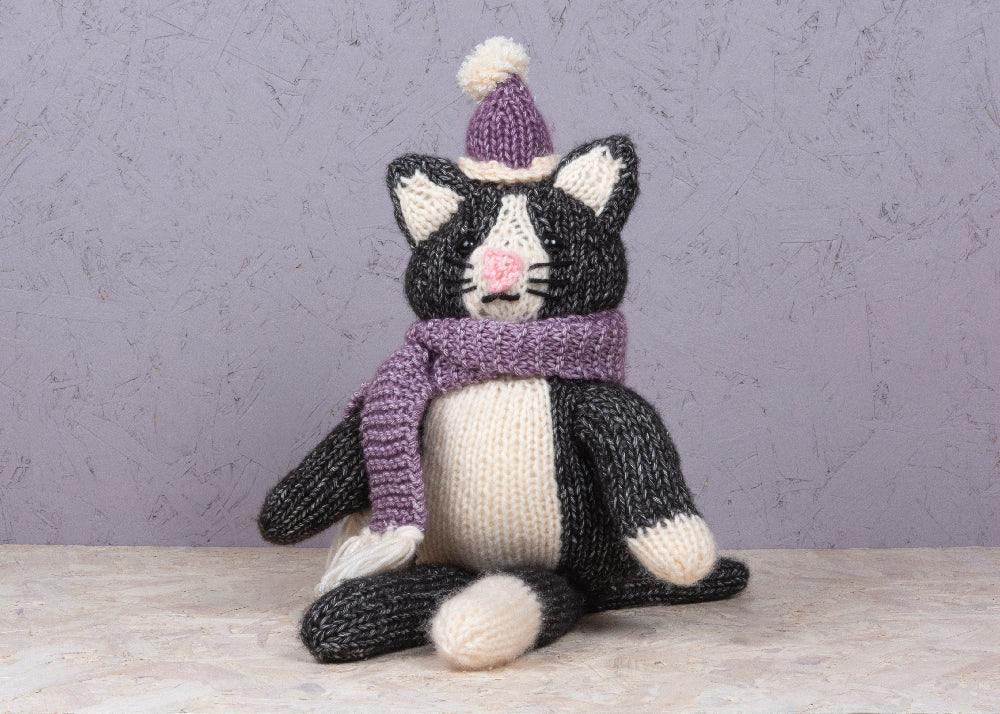 Cat in a Wooly Hat and Scarf - Knitting Kit