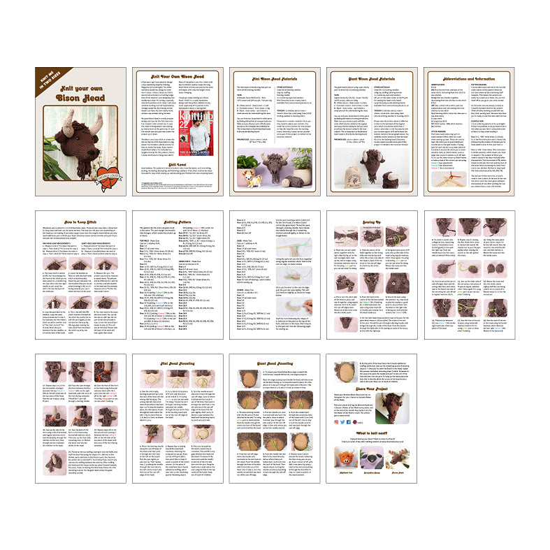 Mini Bison Head Knitting Kit