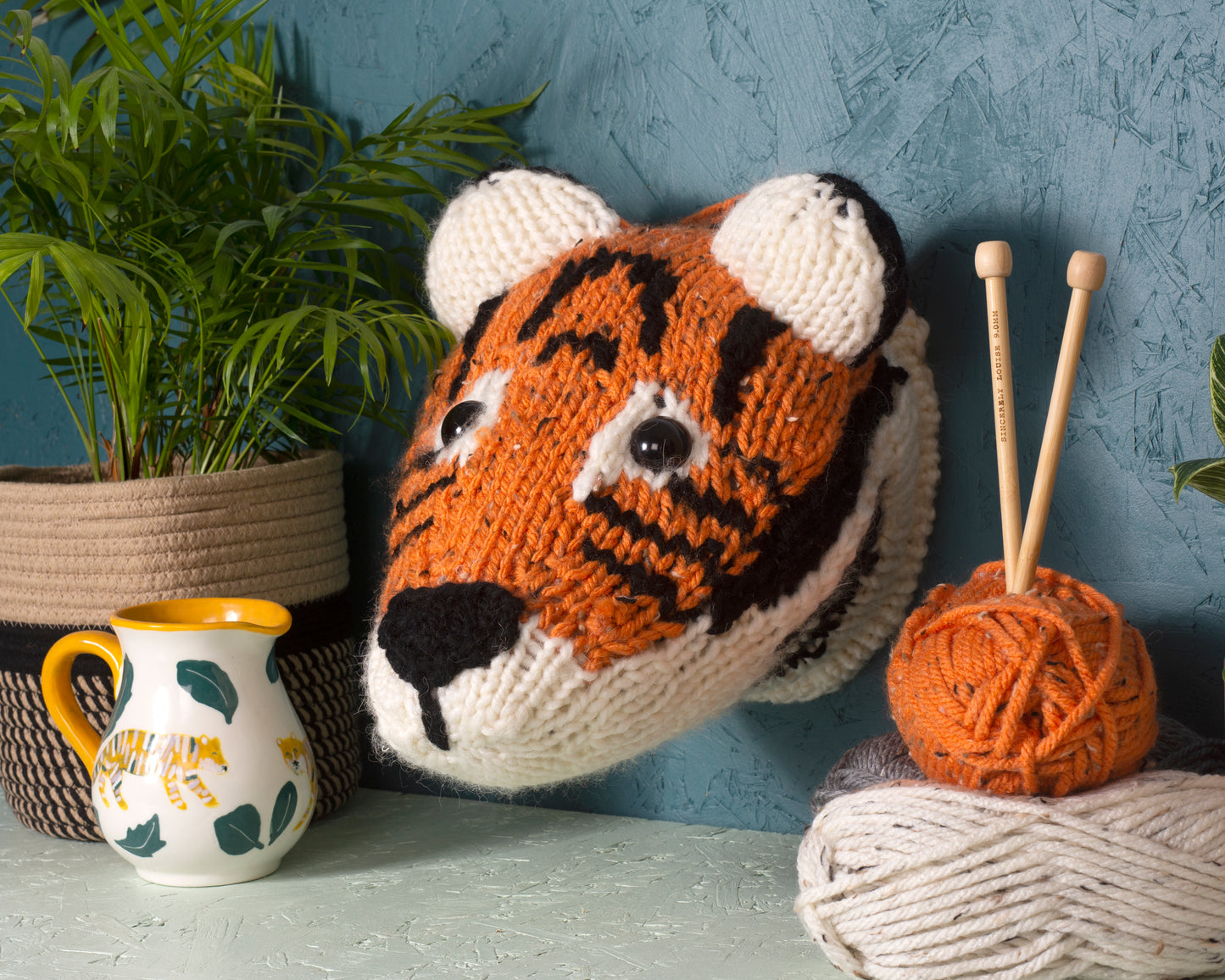 Giant White Tiger Head Knitting Kit