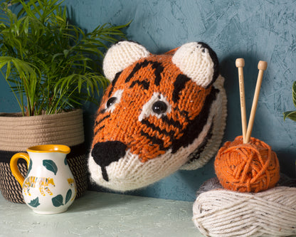 Giant White Tiger Head Knitting Kit