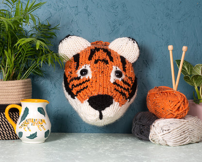 Giant White Tiger Head Knitting Kit