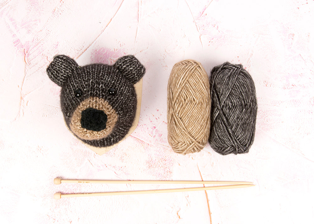 Mini Bear Head Knitting Kit