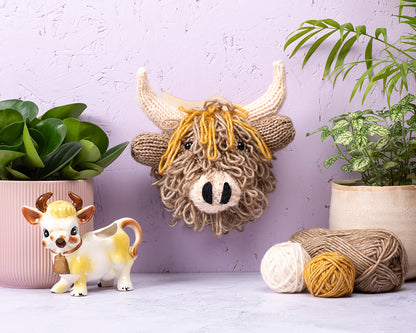 Mini Highland Cow Head Knitting Kit