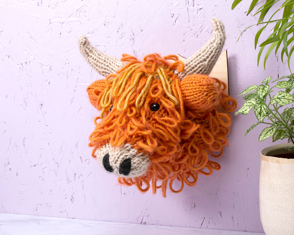 Mini Highland Cow Head Knitting Kit