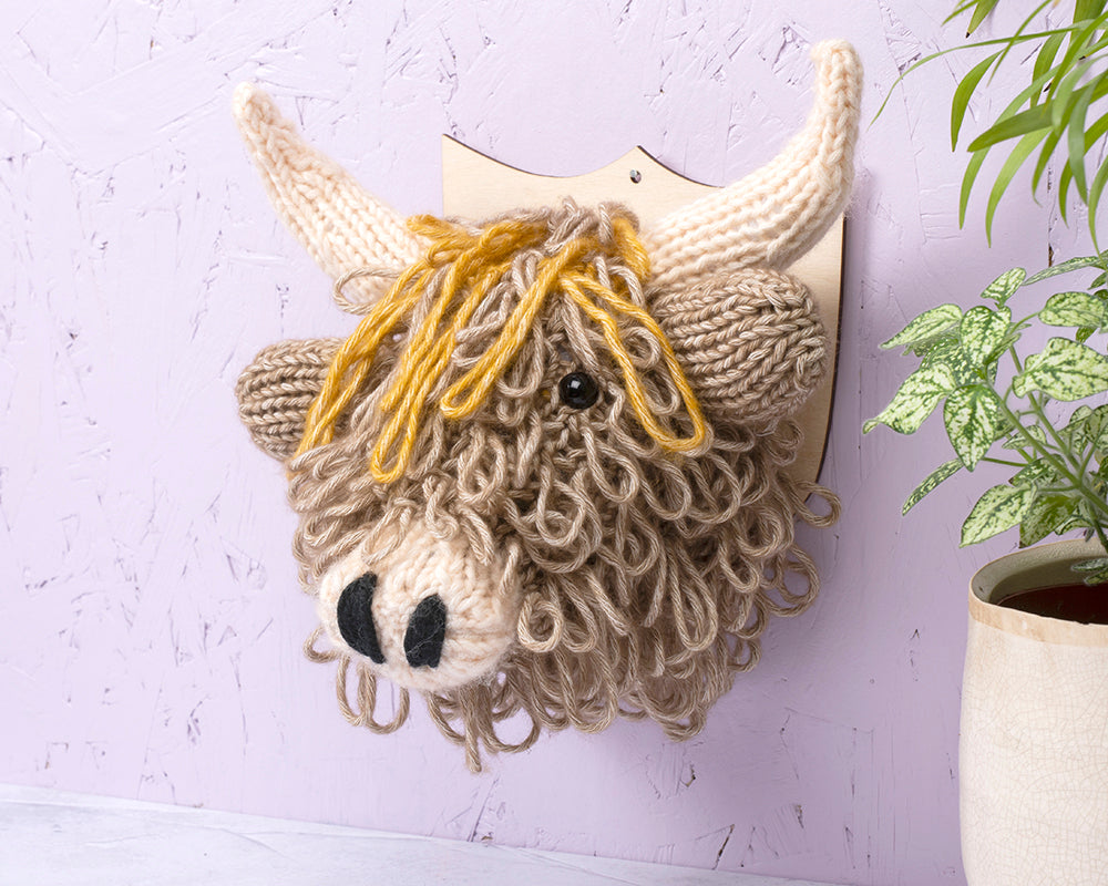 Mini Highland Cow Head Knitting Kit