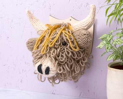 Mini Highland Cow Head Knitting Kit