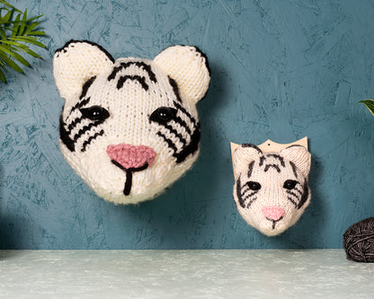 Giant White Tiger Head Knitting Kit
