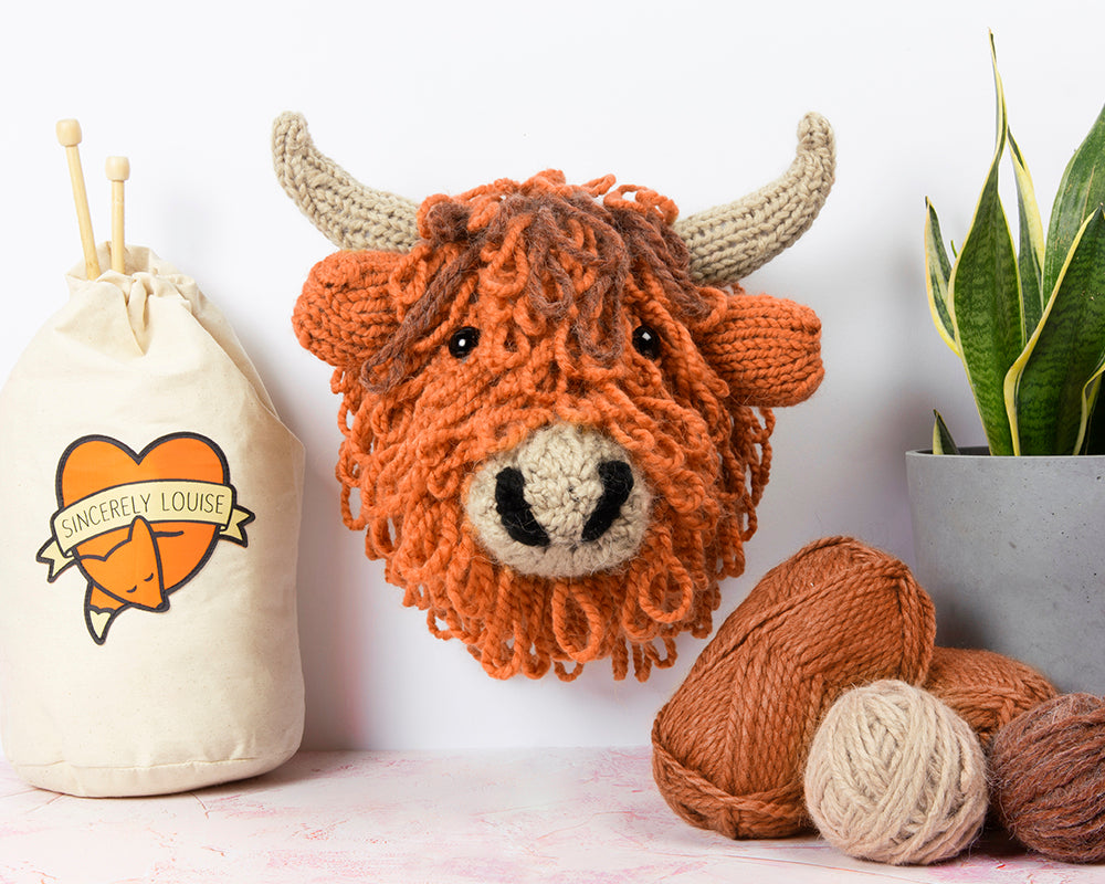 Giant Highland Cow Head Knitting Kit
