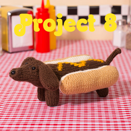 Hot Dog Dog Knitting Kit - Project 8 from First Time Knits (5389545406621)