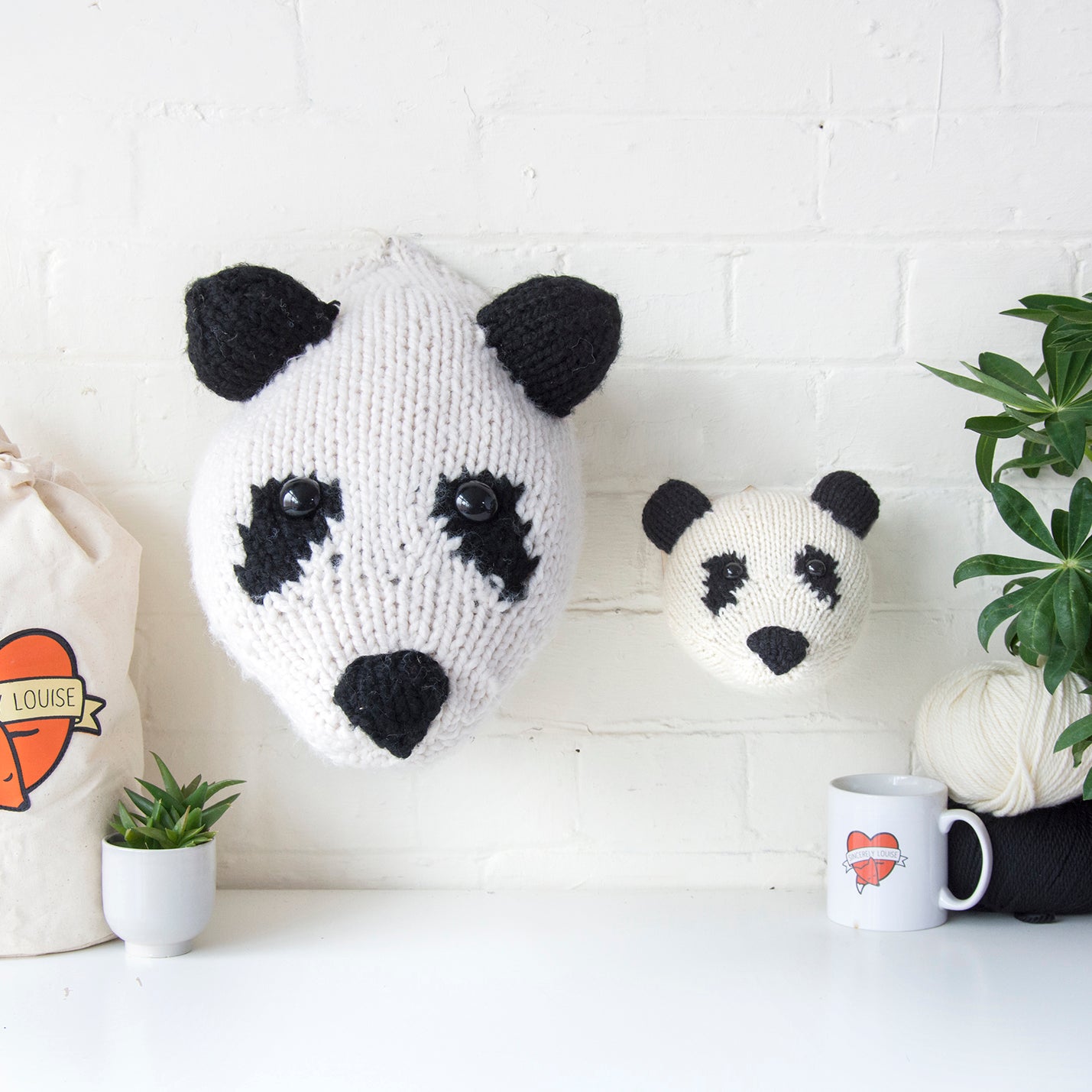Mini Panda Head Knitting Kit (4594246484100)