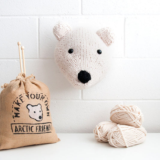 Giant Polar Bear Head Knitting Kit (4627488833668)