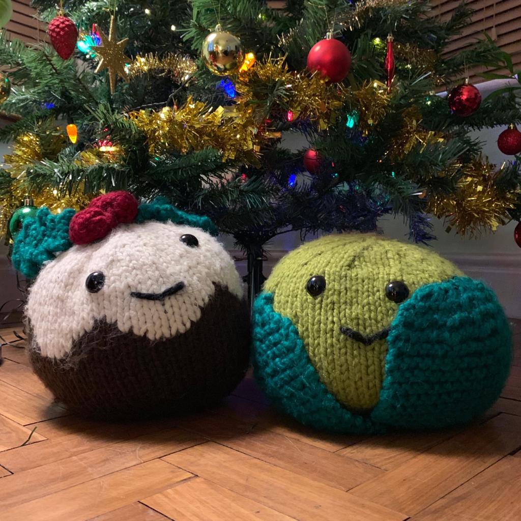 Giant Christmas Pudding and Sprout Knitting Kits (4641589690500)