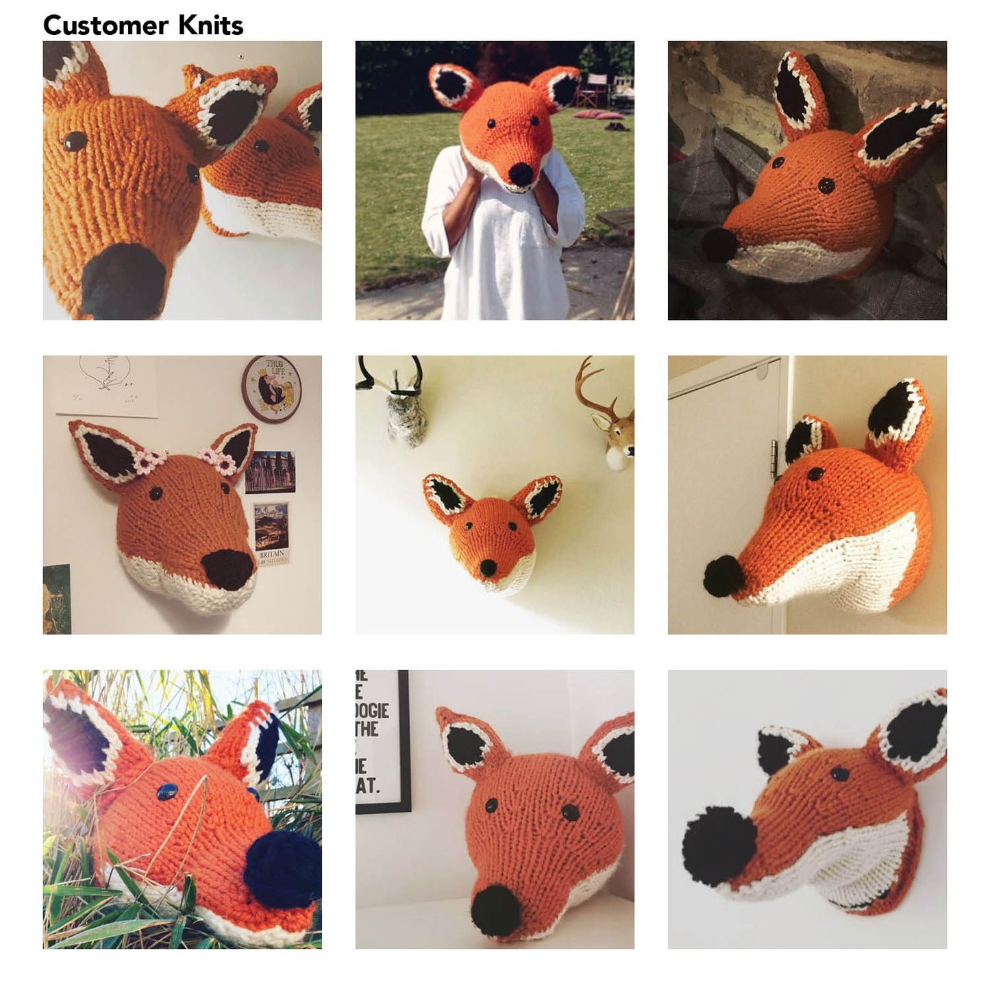 Giant Fox Head Knitting Kit (4508546203780)