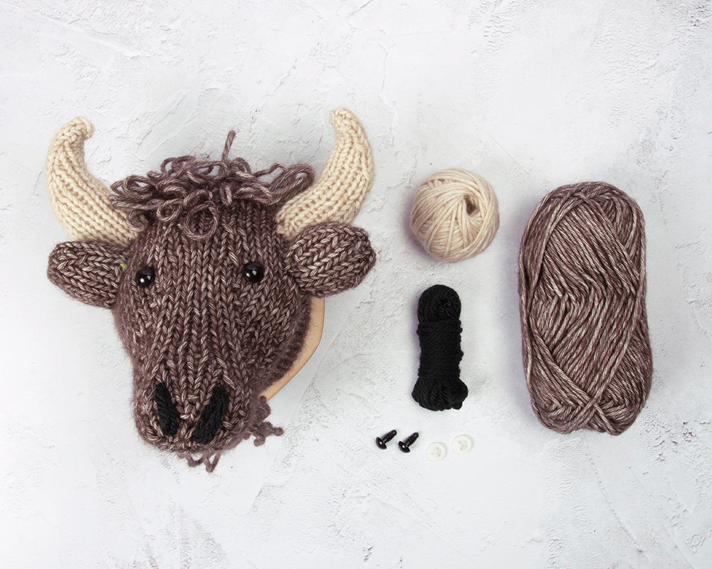 Mini Bison Head Knitting Kit