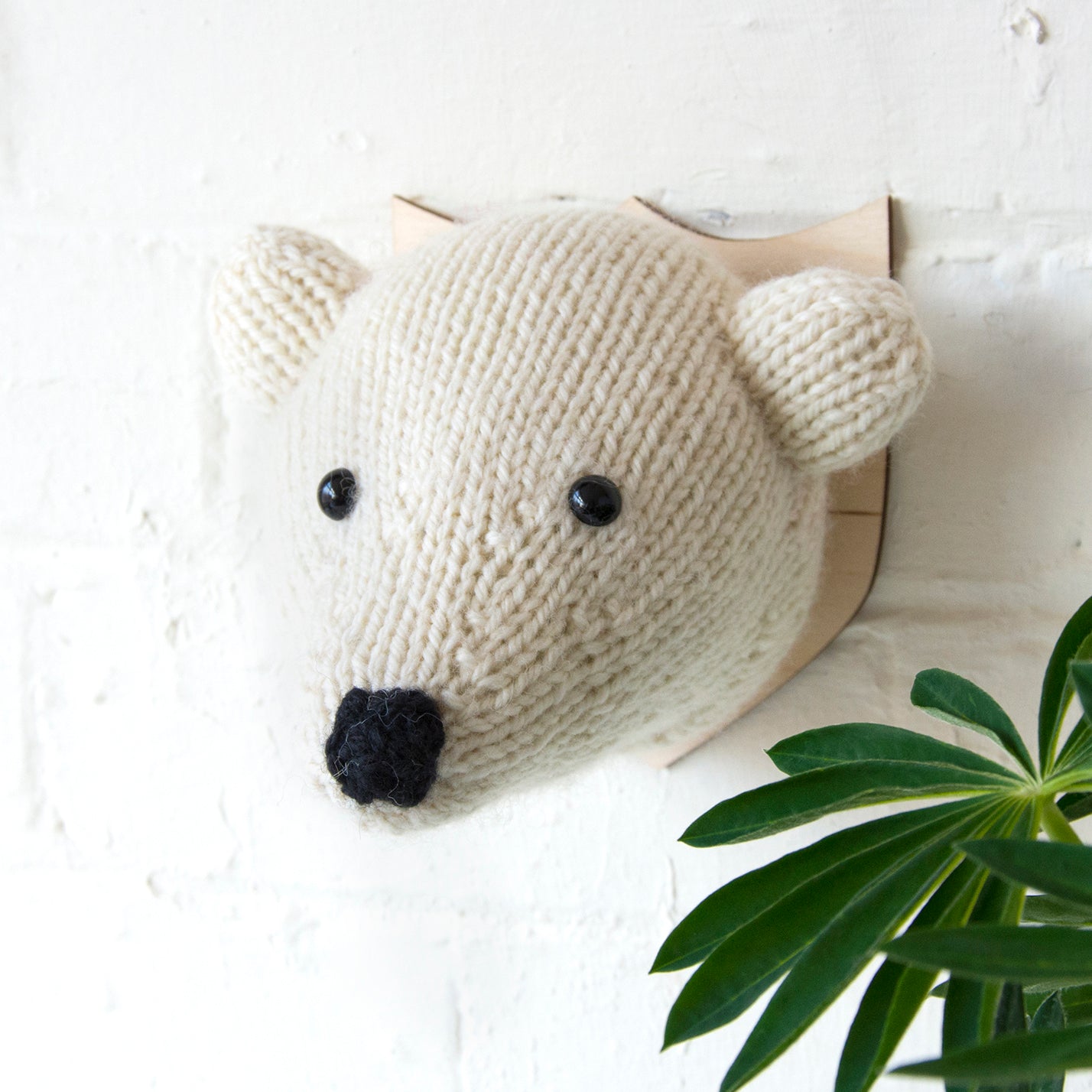 Mini Polar Bear Head Knitting Kit (4579028041860)