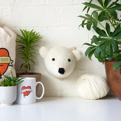 Mini Polar Bear Head Knitting Kit (4579028041860)